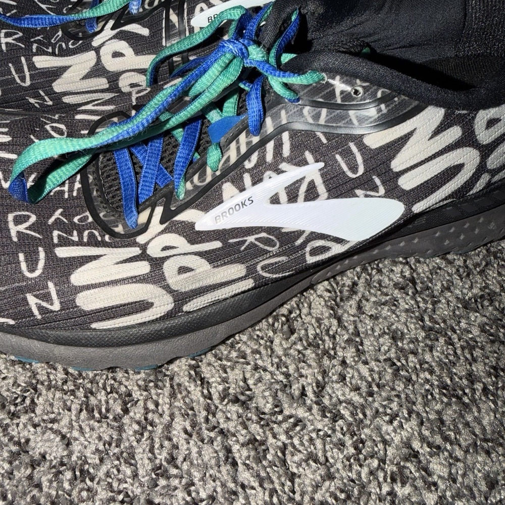 Brooks Womens Adrenaline GTS 20 Black Graphic Print Sz 10.5 Running Shoes Used - Picture 7 of 10